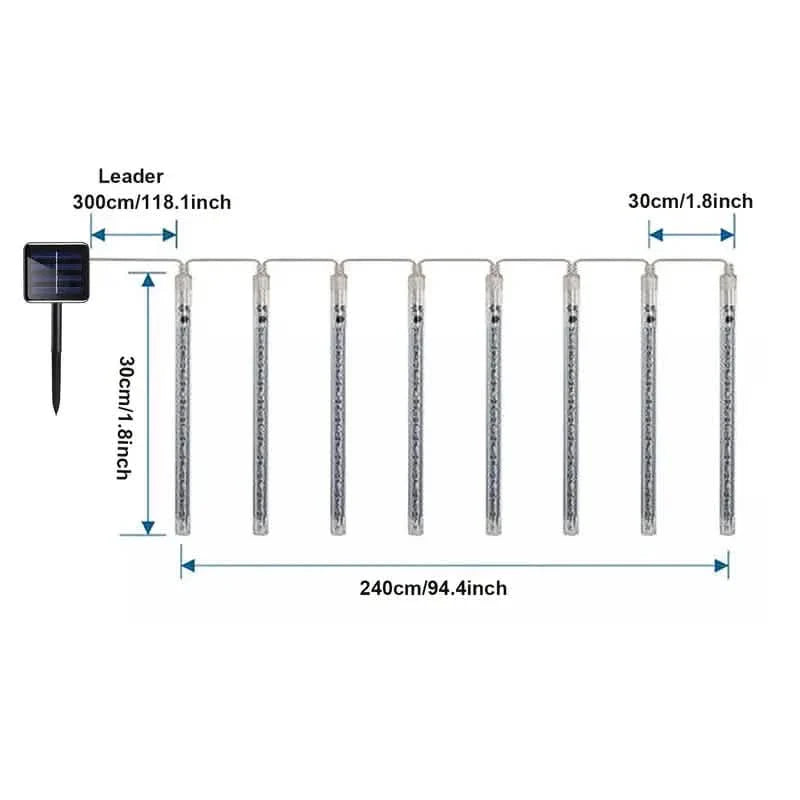 Outdoor Solar Meteor Christmas String Lights DailySale