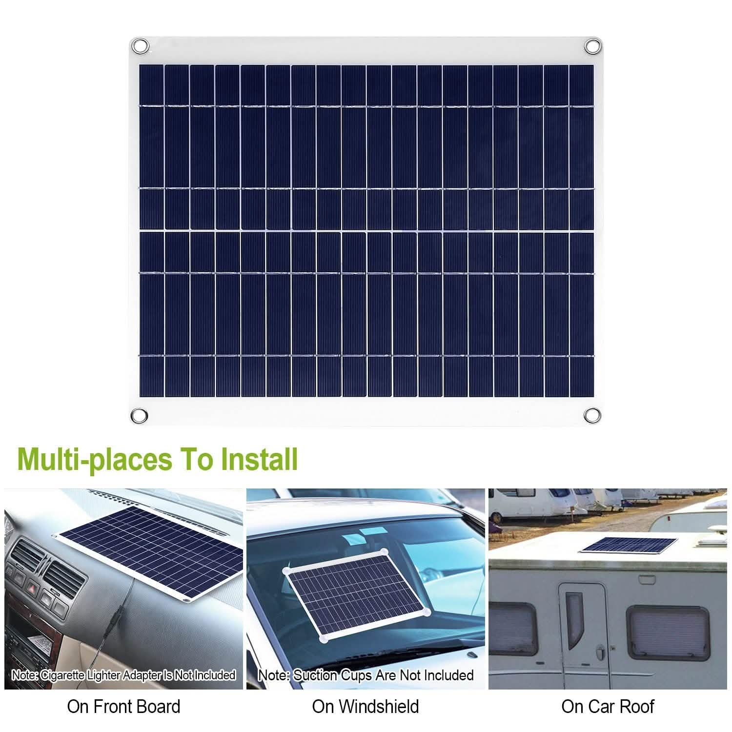 Outdoor Solar Panel 12V 25W Car Battery Charger DailySale