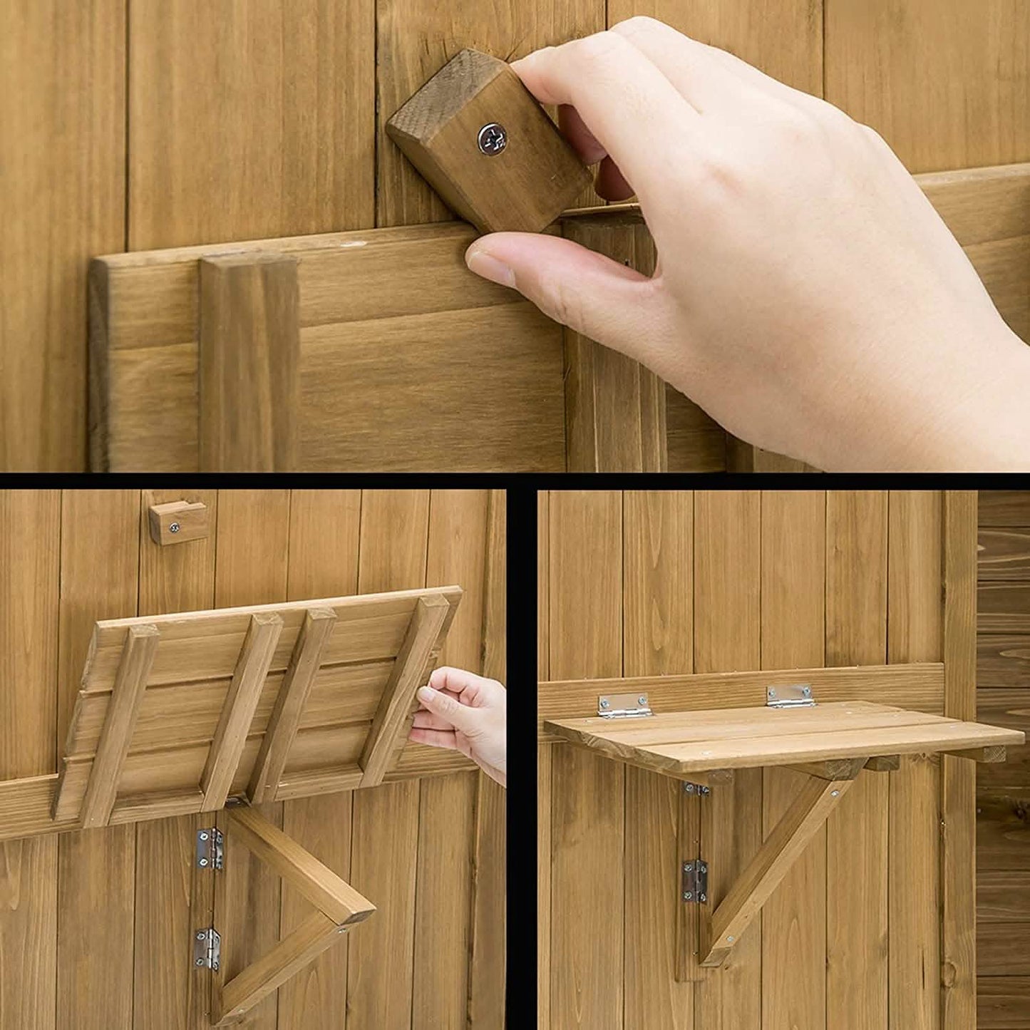 Outdoor Wooden Storage Sheds Fir Wood Lockers with Workstation DailySale