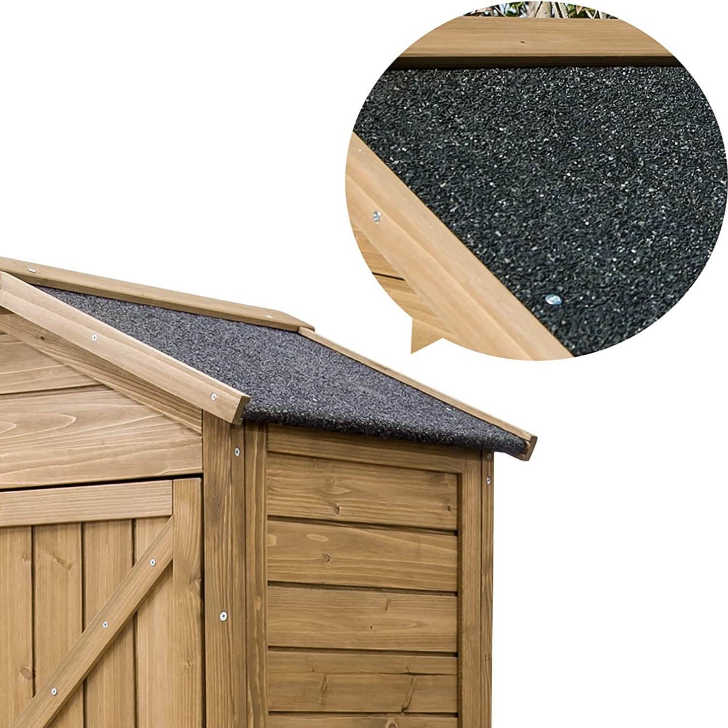 Outdoor Wooden Storage Sheds Fir Wood Lockers with Workstation DailySale