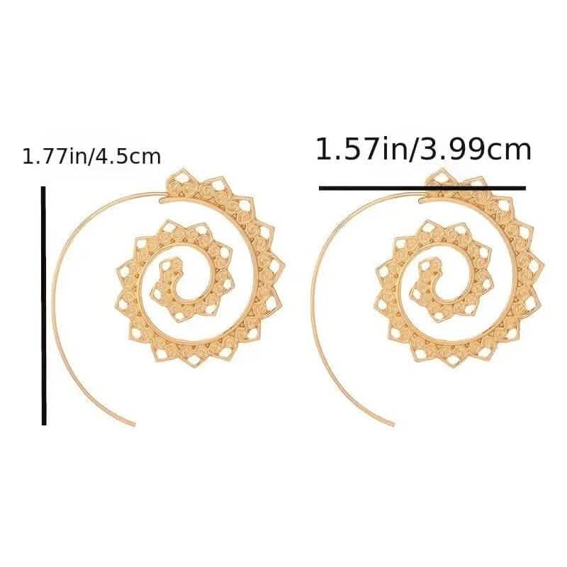 Oval Spiral Exaggerated Swirl Gear Heart Shape Earrings DailySale