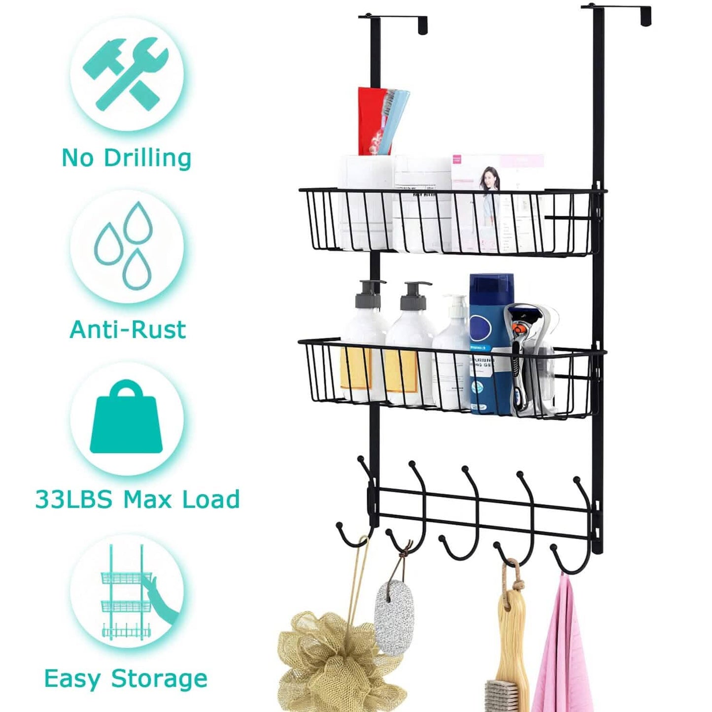 Over The Door Hooks Organizer DailySale