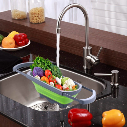 Over-The-Sink Collapsible Colander With Extendable Handles DailySale