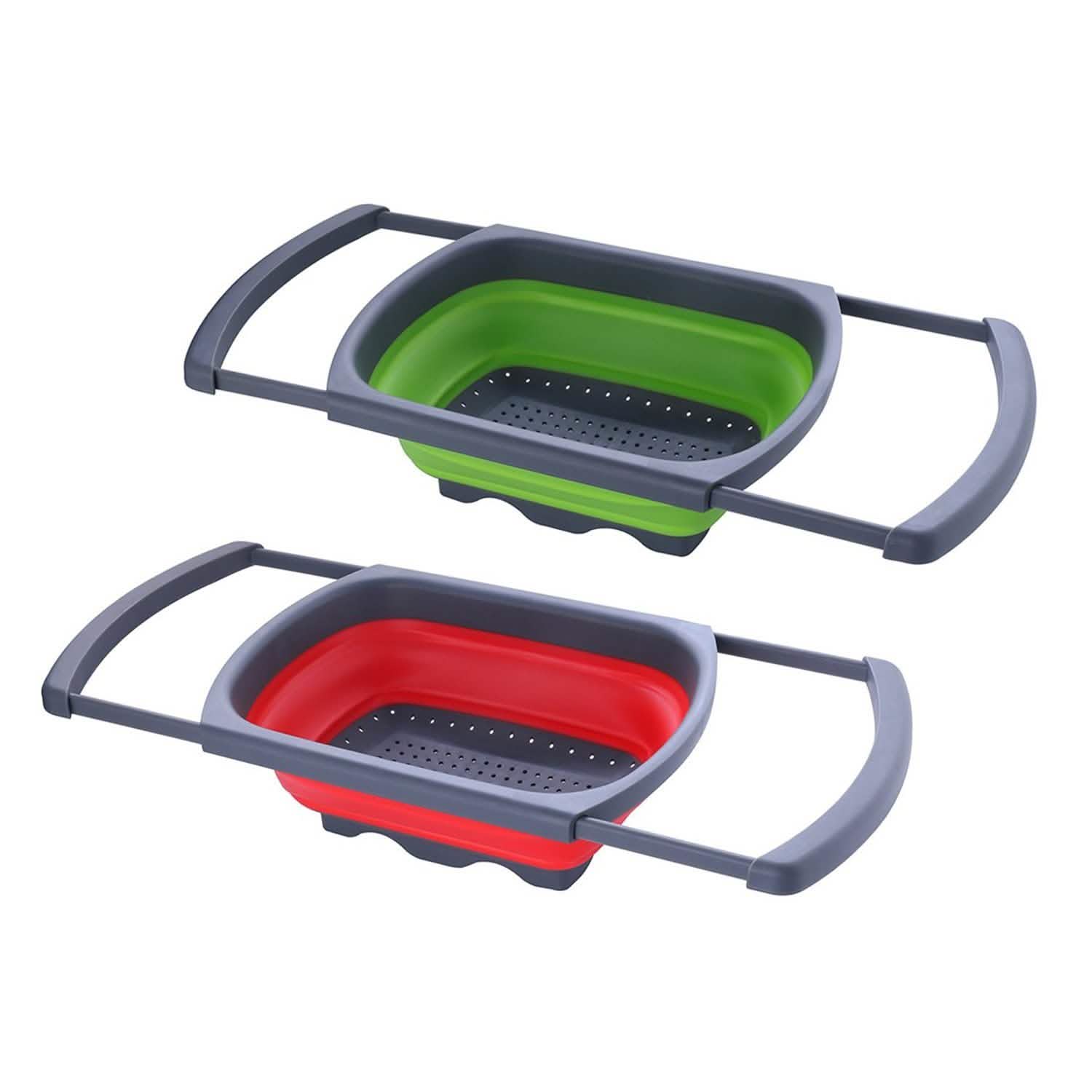 Over-The-Sink Collapsible Colander With Extendable Handles DailySale