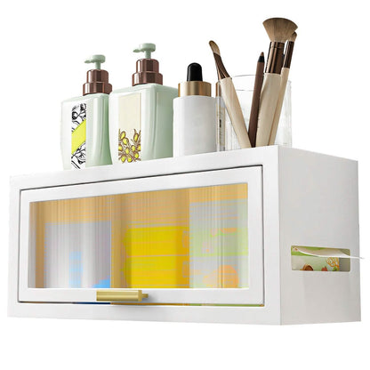 Over the Toilet Storage Cabinet with Dust-Proof Transparent Magnetic Door Side Opening DailySale