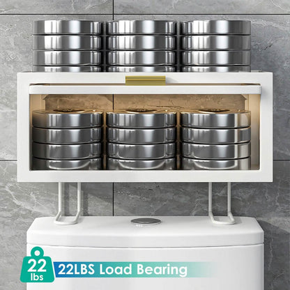 Over the Toilet Storage Cabinet with Dust-Proof Transparent Magnetic Door Side Opening DailySale