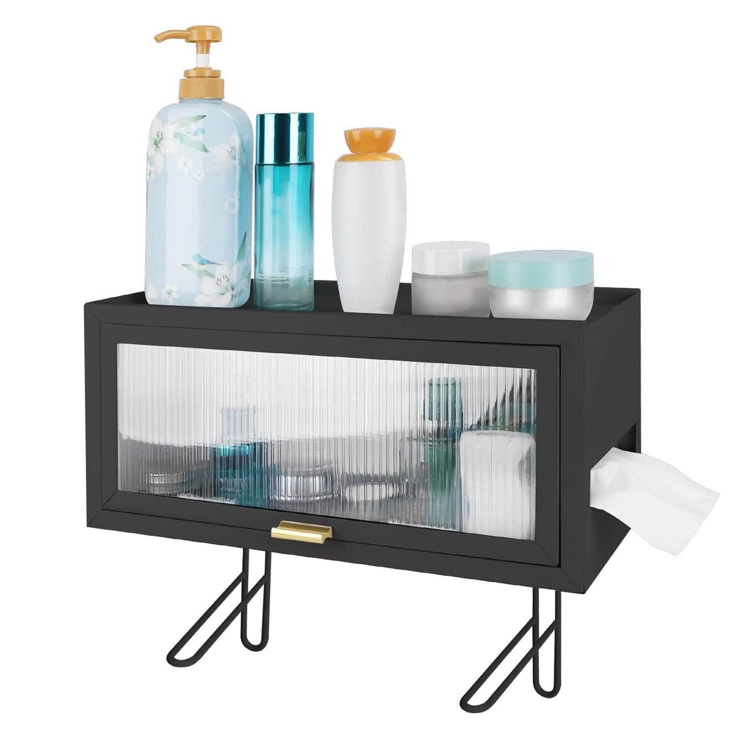 Over the Toilet Storage Cabinet with Dust-Proof Transparent Magnetic Door Side Opening DailySale