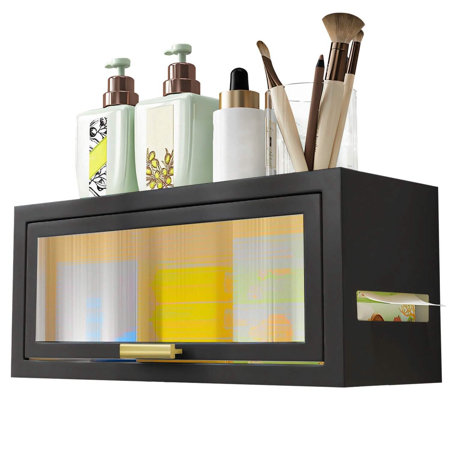 Over the Toilet Storage Cabinet with Dust-Proof Transparent Magnetic Door Side Opening DailySale