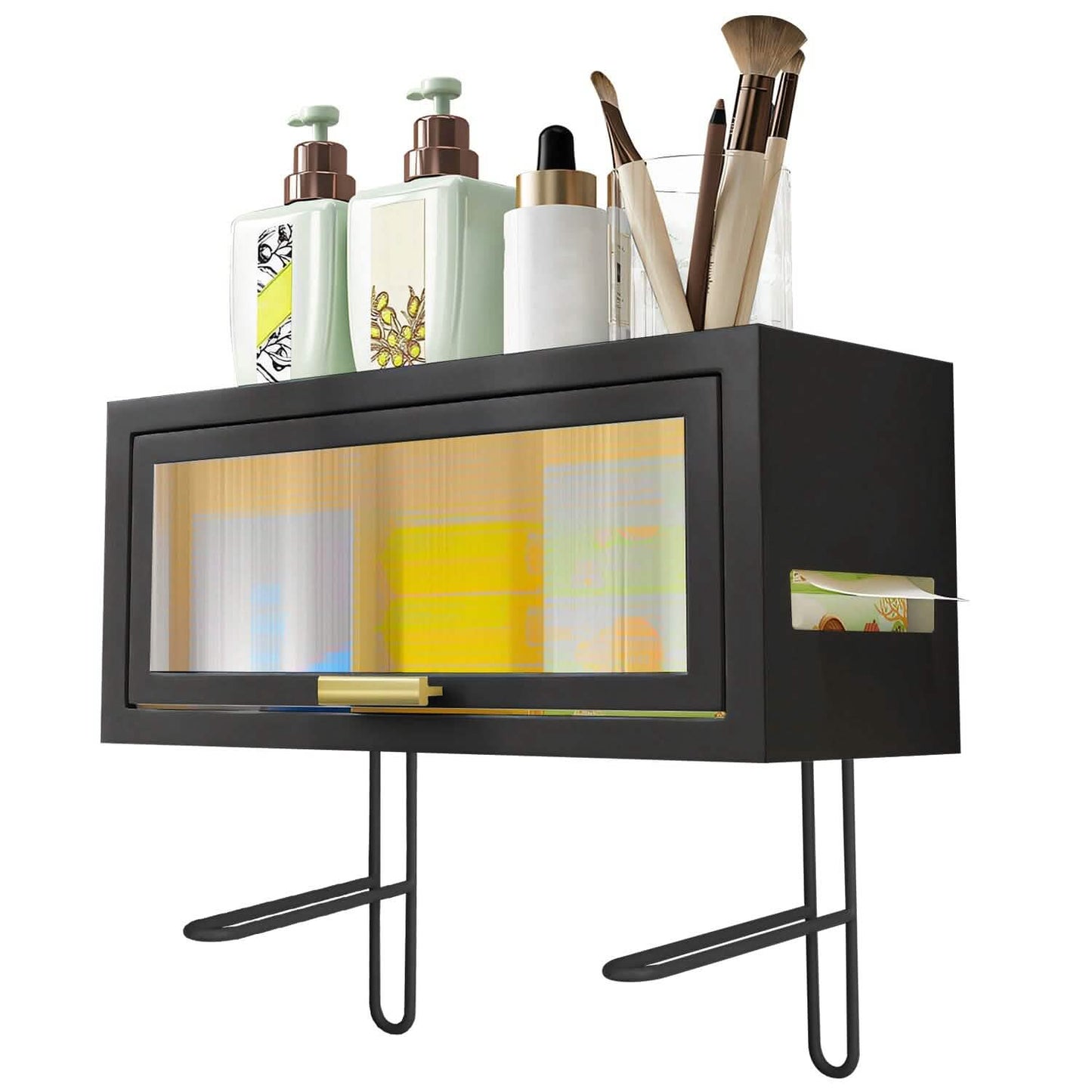 Over the Toilet Storage Cabinet with Dust-Proof Transparent Magnetic Door Side Opening DailySale
