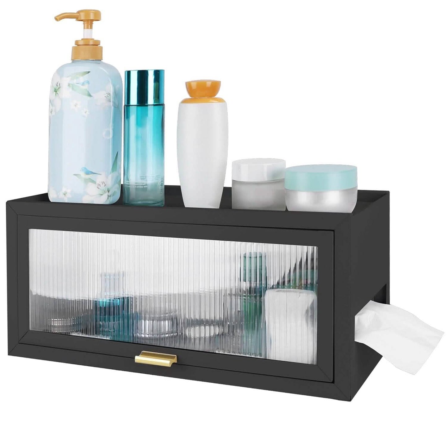 Over the Toilet Storage Cabinet with Dust-Proof Transparent Magnetic Door Side Opening DailySale