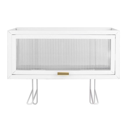 Over the Toilet Storage Cabinet with Dust-Proof Transparent Magnetic Door Side Opening DailySale