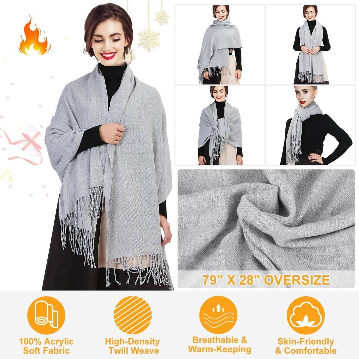Oversize Cashmere Wool Shawl Wrap Blanket DailySale