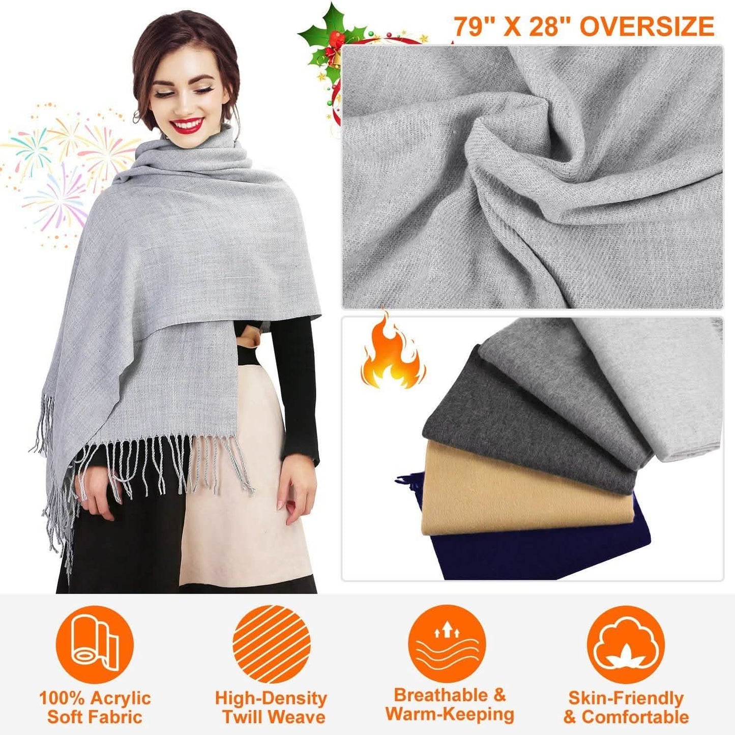 Oversize Cashmere Wool Shawl Wrap Blanket DailySale