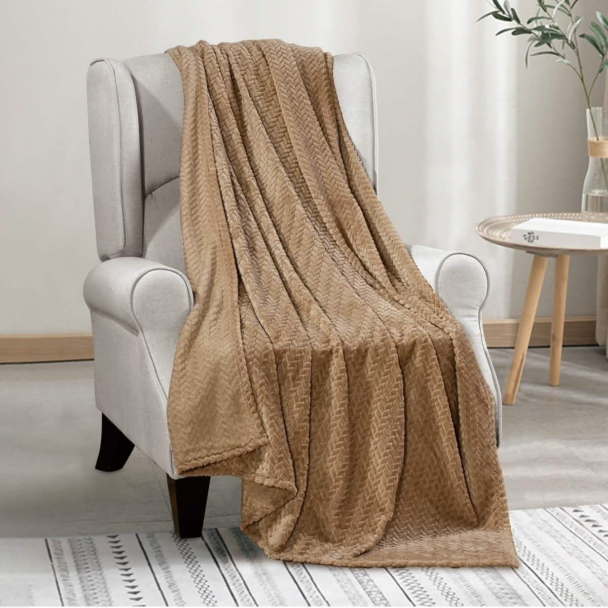 Oversized  Chevron Braided Throw Blanket DailySale