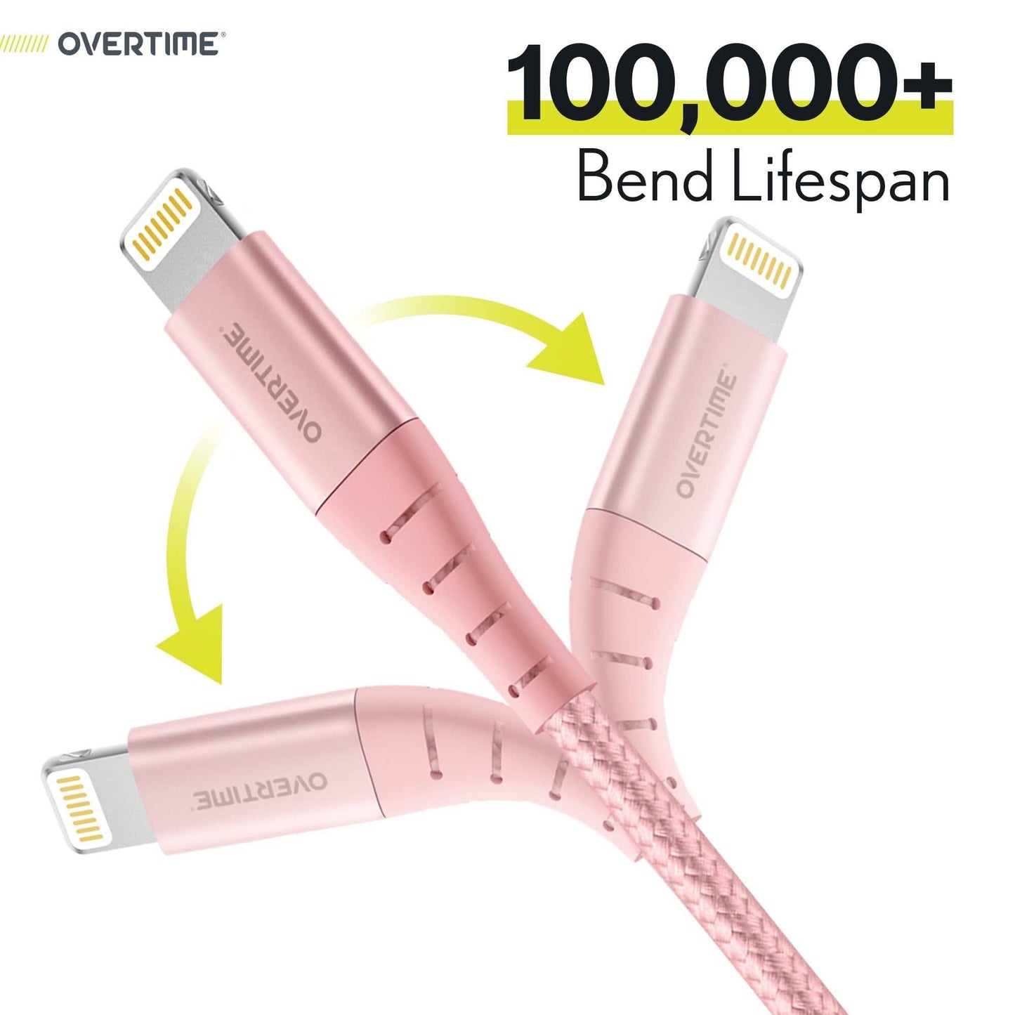 Overtime Apple MFi Certified iPhone Charger 6ft Long Nylon Braided Lightning Cable DailySale