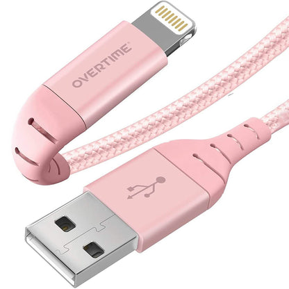 Overtime Apple MFi Certified iPhone Charger 6ft Long Nylon Braided Lightning Cable DailySale