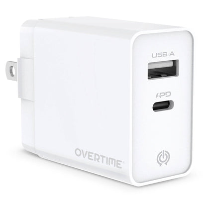 Overtime Dual Port USB A and USB C 38W Fast Charging Power Adapter DailySale