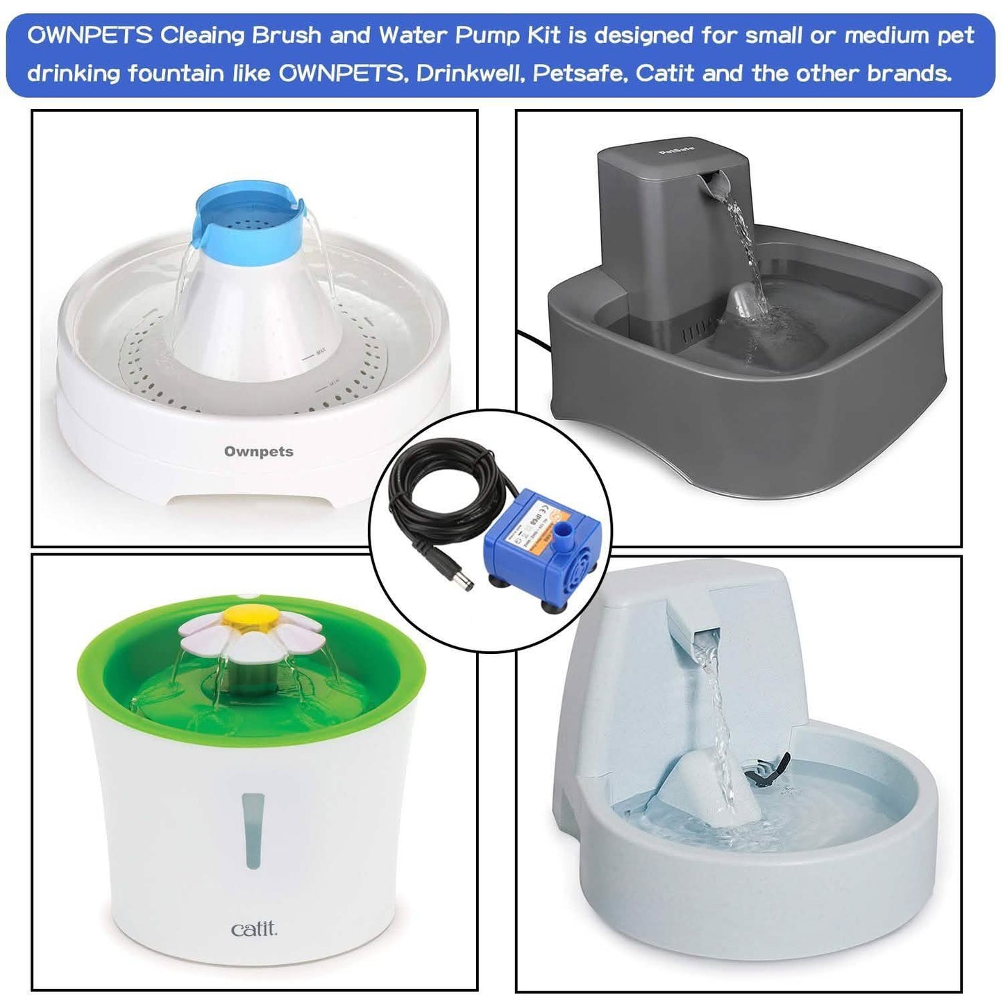 Ownpets Brush Cleaning and Water Pump Kit for Pet DailySale