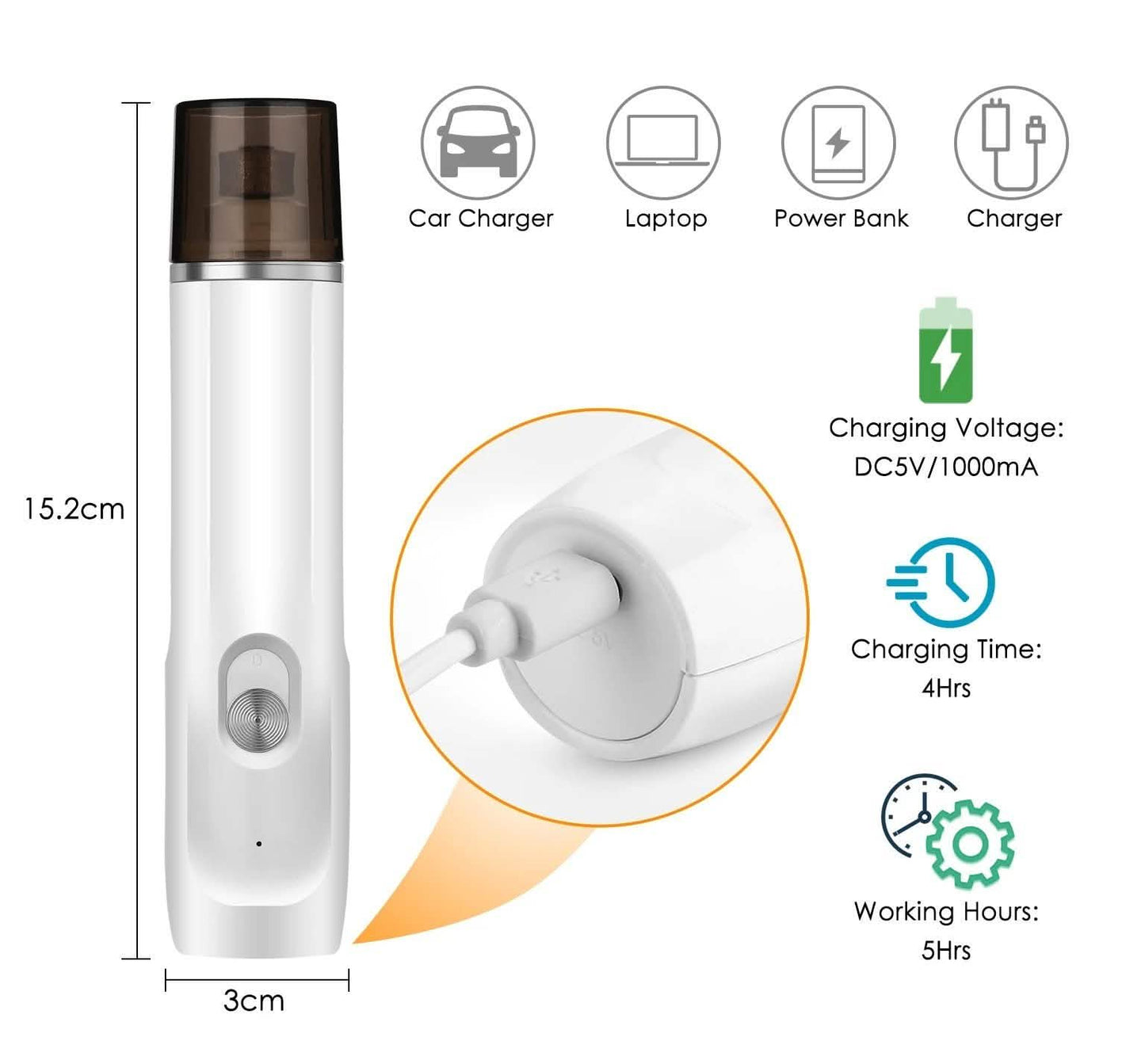 Ownpets Rechargeable Pet Nail Clipper Tool Kit DailySale