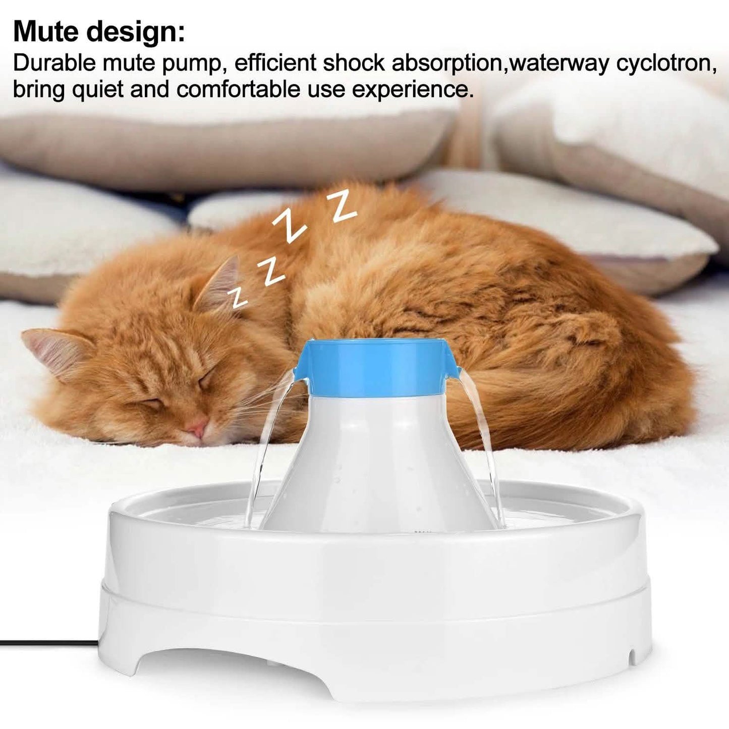 Ownpets® Pets Drinking Fountain Active Oxygen Cycle Two Drinking Area 3L DailySale