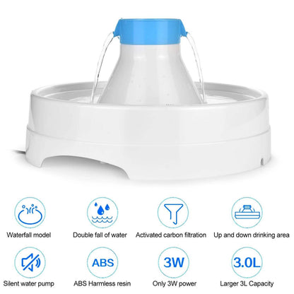Ownpets® Pets Drinking Fountain Active Oxygen Cycle Two Drinking Area 3L DailySale