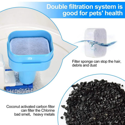 Ownpets® Pets Drinking Fountain Active Oxygen Cycle Two Drinking Area 3L DailySale