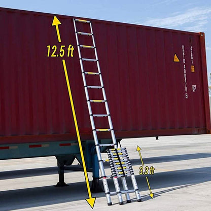 OxGord Aluminum Telescopic Extension Ladder 12.5ft. Telescope DailySale