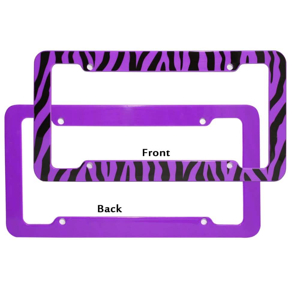 OxGord Plastic License Plate Frame with Zebra/Tiger Stripes DailySale