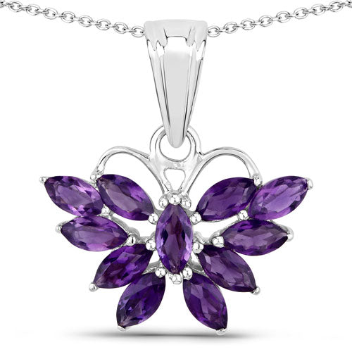 1.65 Carat Genuine Amethyst .925 Sterling Silver Pendant Bids.com