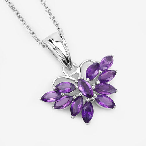 1.65 Carat Genuine Amethyst .925 Sterling Silver Pendant Bids.com
