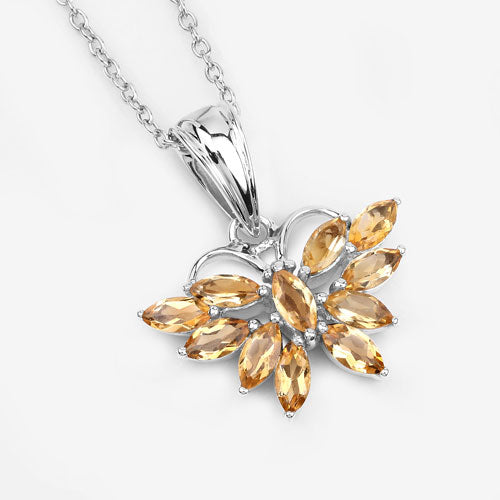 1.32 Carat Genuine Citrine .925 Sterling Silver Pendant Bids.com