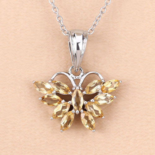 1.32 Carat Genuine Citrine .925 Sterling Silver Pendant Bids.com