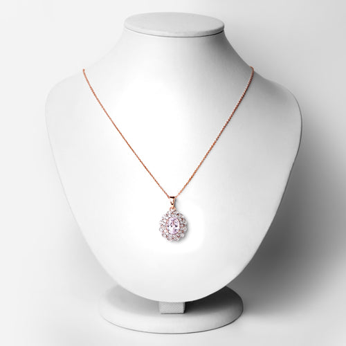 4.26 Carat Genuine Kunzite and White Topaz .925 Sterling Silver Pendant Bids.com