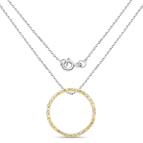 0.30 Carat Genuine Diamond Yellow .925 Sterling Silver Pendant Bids.com