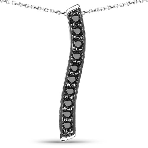 0.30 Carat Genuine Black Diamond .925 Sterling Silver Pendant Bids.com