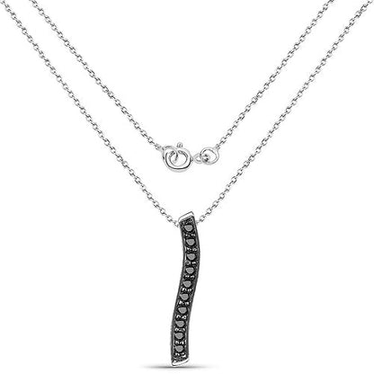 0.30 Carat Genuine Black Diamond .925 Sterling Silver Pendant Bids.com