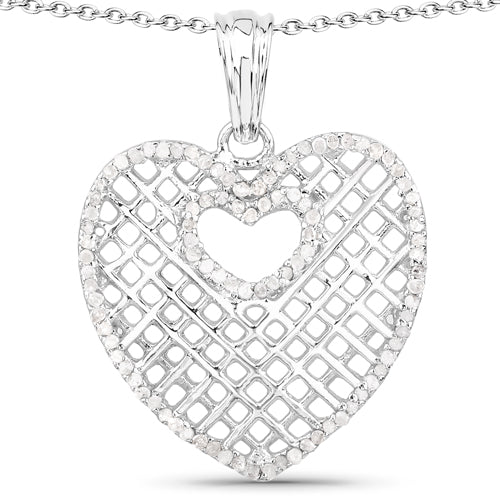 0.52 Carat Genuine White Diamond .925 Sterling Silver Pendant Bids.com