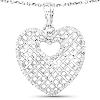 0.52 Carat Genuine White Diamond .925 Sterling Silver Pendant Bids.com