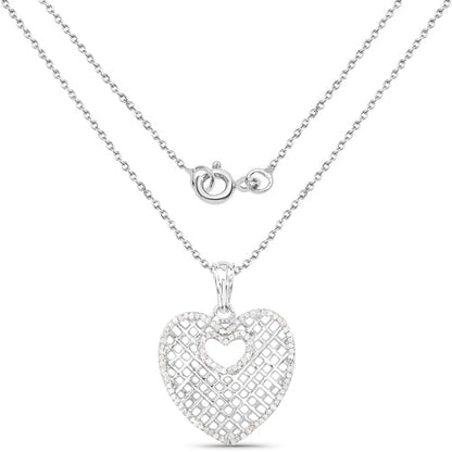 0.52 Carat Genuine White Diamond .925 Sterling Silver Pendant Bids.com