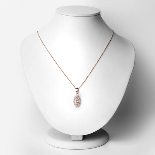 0.52 Carat Genuine Morganite and White Topaz .925 Sterling Silver Pendant Bids.com