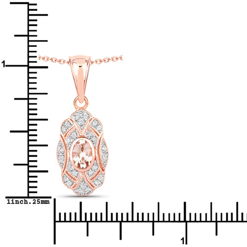 0.52 Carat Genuine Morganite and White Topaz .925 Sterling Silver Pendant Bids.com