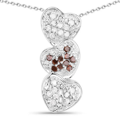 0.45 Carat Genuine Red Diamond and White Diamond .925 Sterling Silver Pendant Bids.com