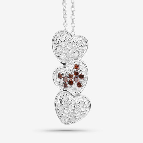 0.45 Carat Genuine Red Diamond and White Diamond .925 Sterling Silver Pendant Bids.com