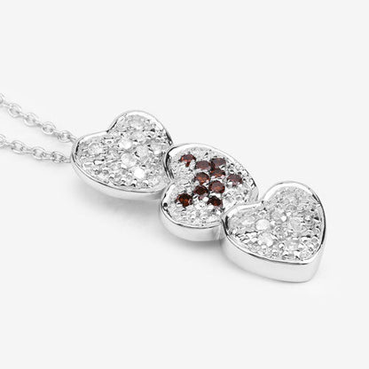 0.45 Carat Genuine Red Diamond and White Diamond .925 Sterling Silver Pendant Bids.com