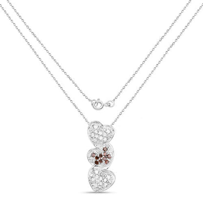 0.45 Carat Genuine Red Diamond and White Diamond .925 Sterling Silver Pendant Bids.com