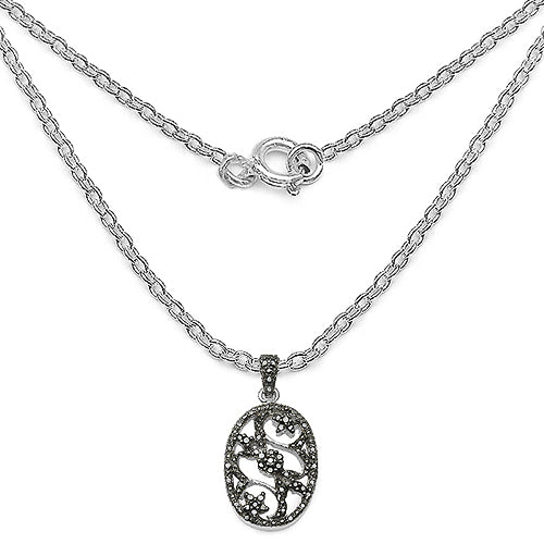 0.28 Carat Genuine Black Diamond .925 Sterling Silver Pandent Bids.com