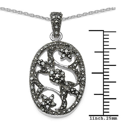 0.28 Carat Genuine Black Diamond .925 Sterling Silver Pandent Bids.com