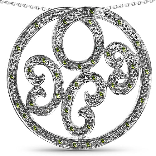 0.22 Carat Genuine Green Diamond .925 Sterling Silver Pendant Bids.com