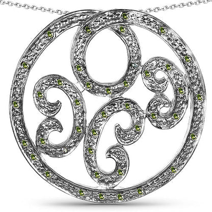 0.22 Carat Genuine Green Diamond .925 Sterling Silver Pendant Bids.com