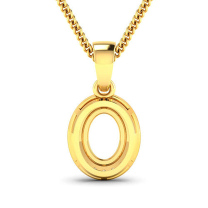 0.18 Carat Genuine White Diamond 14K Yellow Gold Semi Mount Pendant - holds 8x6mm Oval Gemstone Bids.com